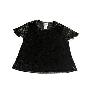 Madison & Berkeley Crushed Velvet Cropped Shirt Sz M Y2K Retro Edgy Goth Rock
